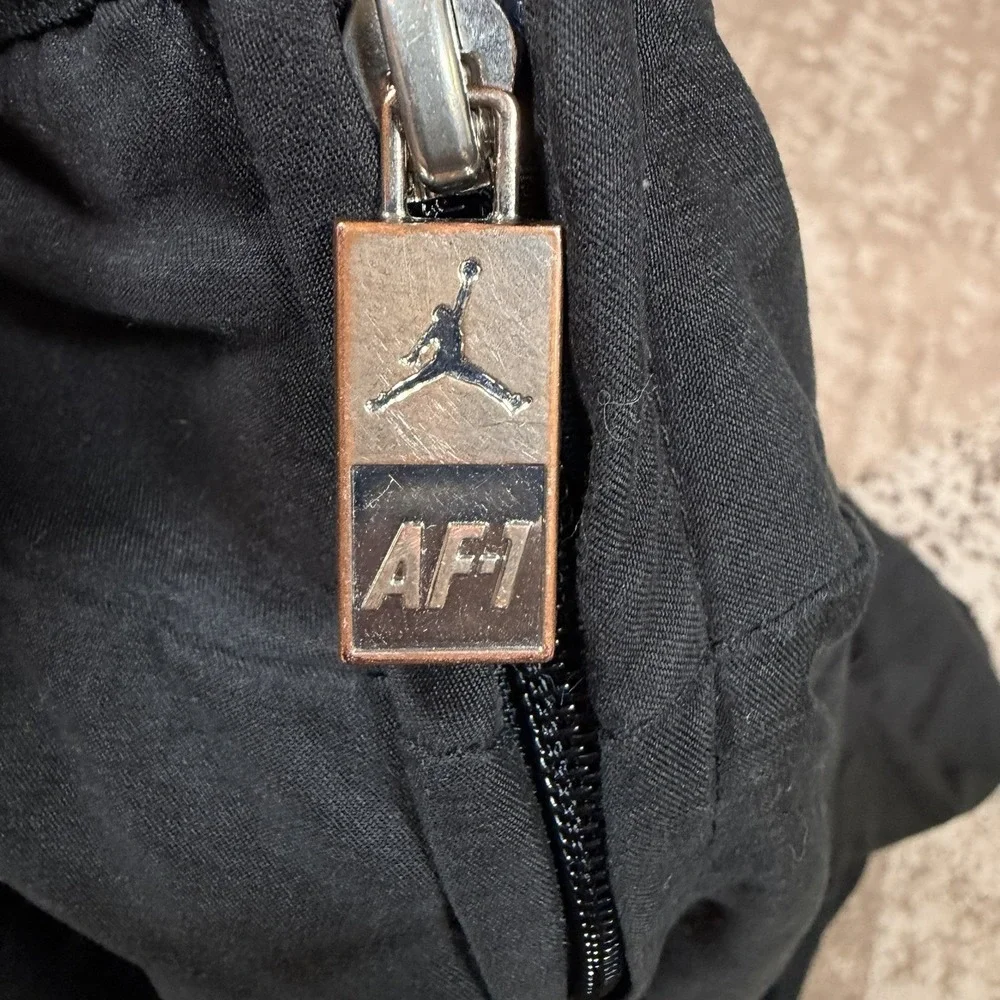 Jordan AF1 Full Zip Windbreaker Jacket‎ Mens 3XL Black Jumpman Long Sleeve